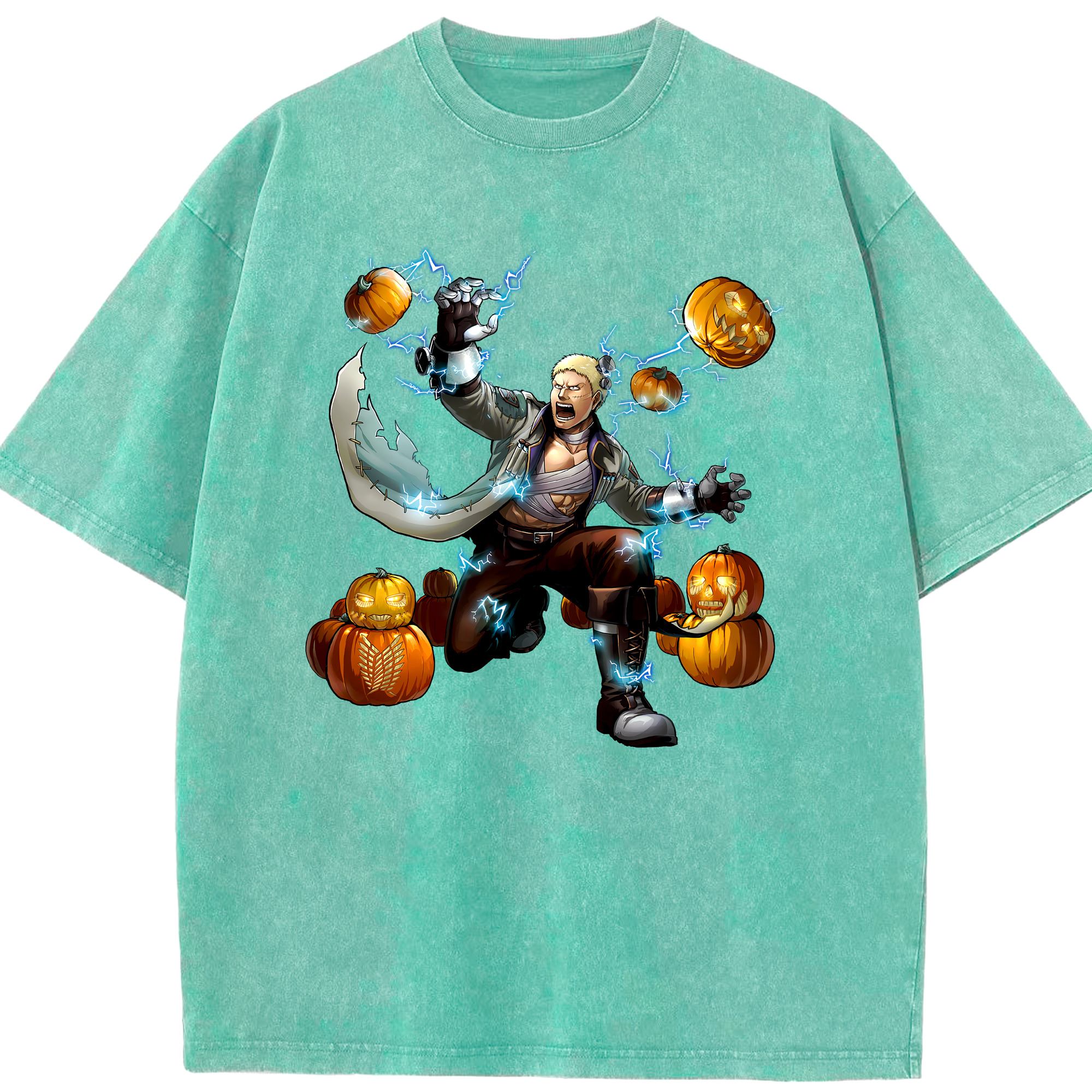 （画像用） 進撃の巨人 ライナー・ブラウン Attack on Titan Reiner Braun 綿100% ヴィンテージ風 半袖Tシャツ（フロントプリント）
